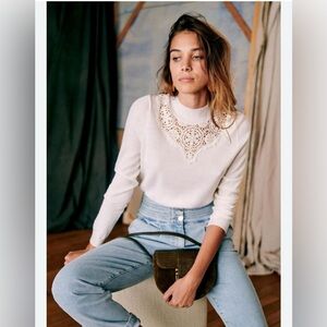 Sezane Jade merino wool lace sweater
